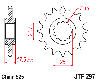 JT SPROCKETS gear wheel JTF297.15